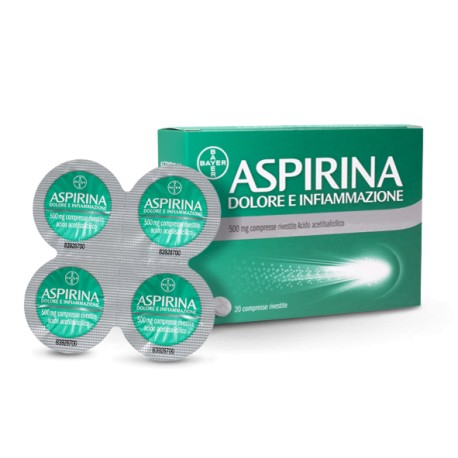 ASPIRINA DOLORE E INFIAMMAZIONE 20 COMPRESSE RIVESTITE 500 MG