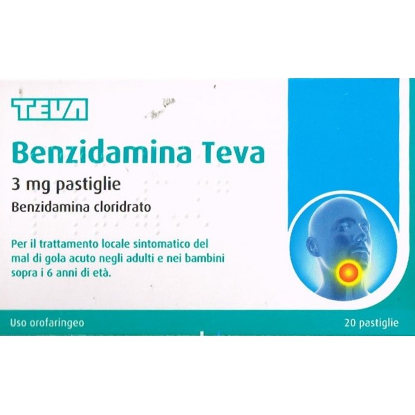 BENZIDAMINA TEVA 20 PASTIGLIE 3 MG