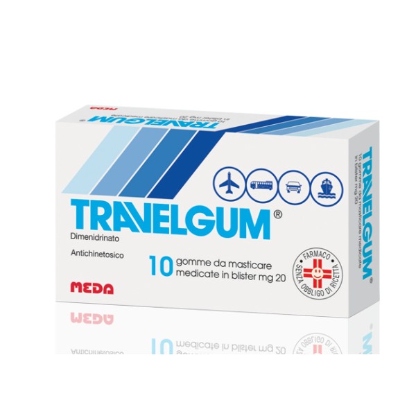 TRAVELGUM 10 GOMME MASTICABILI 20 MG