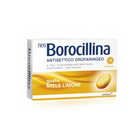 NEOBOROCILLINA ANTISETTICO OROFARINGEO 16 PASTIGLIE LIMONE MIELE
