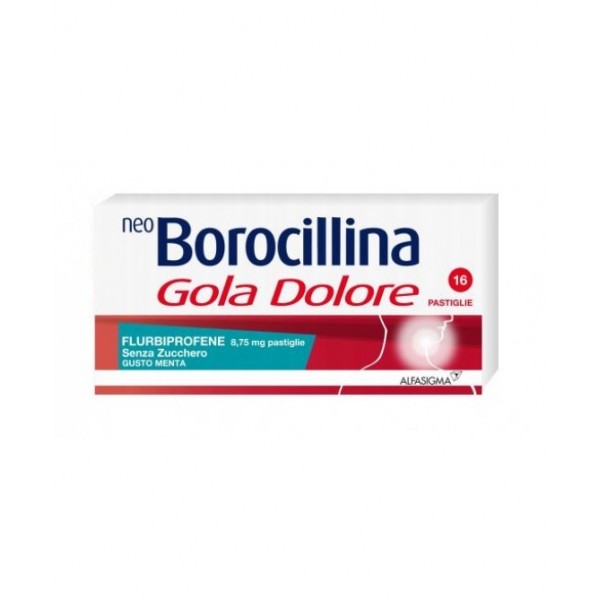 NEOBOROCILLINA GOLA DOLORE 16 PASTIGLIE MENTA SENZA ZUCCHERO