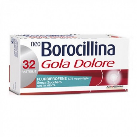 NEOBOROCILLINA GOLA DOLORE 32 PASTIGLIE MENTA SENZA ZUCCHERO