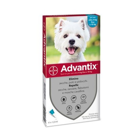 ADVANTIX SPOT ON 4 PIPETTE CANI 4-10 KG