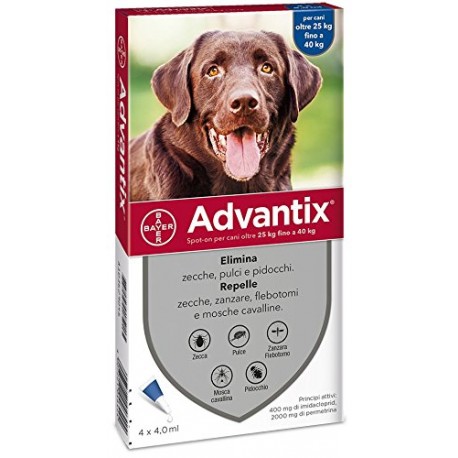 ADVANTIX SPOT ON 4 PIPETTE CANI OLTRE 25 KG