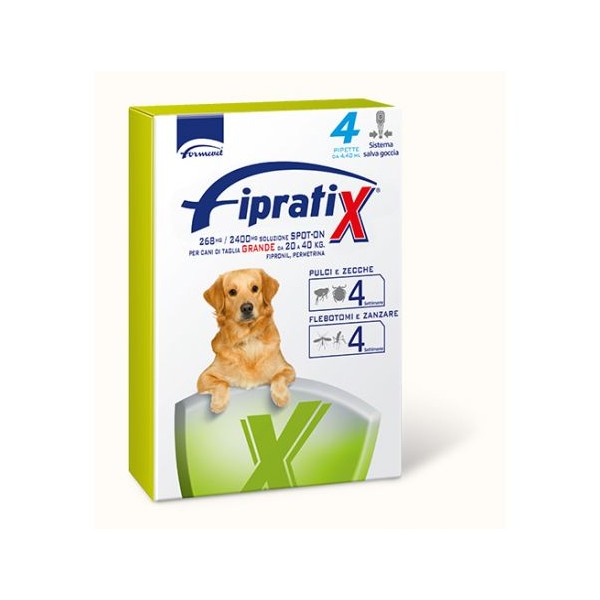 FIPRATIX CANI TAGLIA GRANDE 20-40 KG 4 PIPETTE 4,4 ML