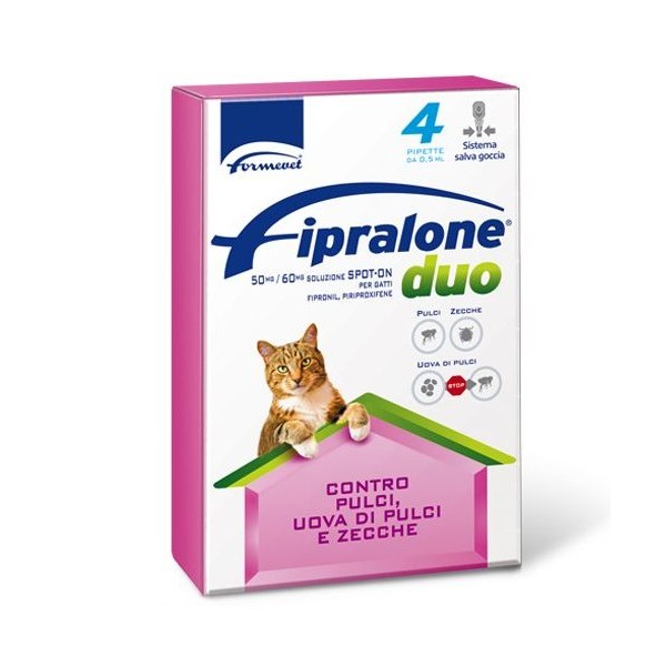 FIPRALONE DUO GATTI 4 PIPETTE 0,5 ML 50MG/60MG