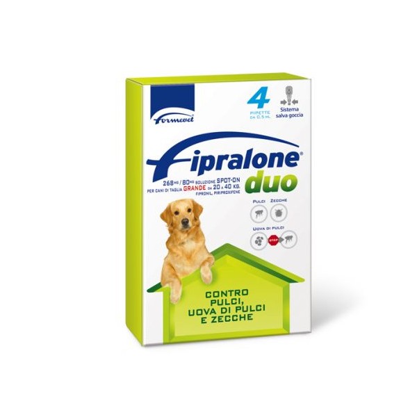 FIPRALONE DUO CANI 20-40KG 4 PIPETTE 2,68 ML 268MG/80MG