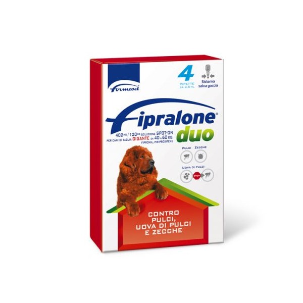 FIPRALONE DUO CANI 40-60KG 4 PIPETTE 4,02 ML 402MG/120MG