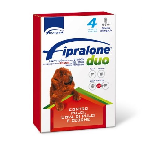 FIPRALONE DUO CANI 40-60KG 4 PIPETTE 4,02 ML 402MG/120MG