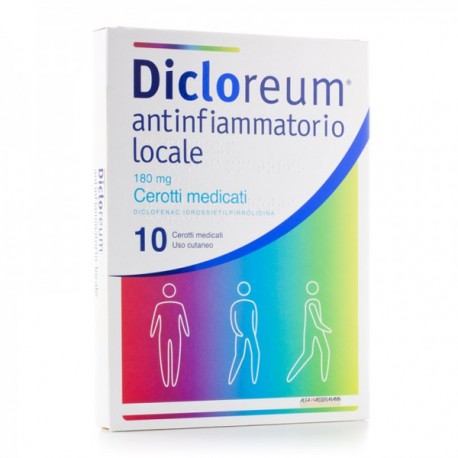 DICLOREUM 10 CEROTTI MEDICATI 180 MG - ANTINFIAMMATORIO LOCALE