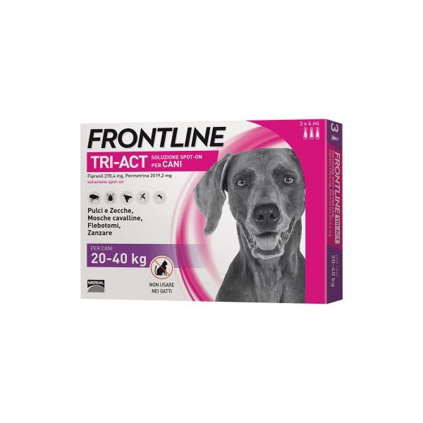 FRONTLINE TRIACT 3 PIPETTE 4 ML CANI 20-40 KG