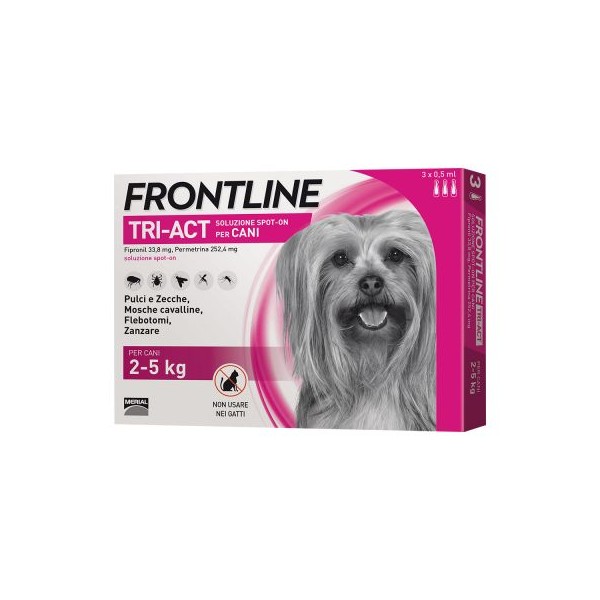 FRONTLINE TRIACT 3 PIPETTE 0,5 ML CANI 2-5 KG