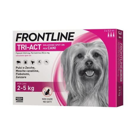 FRONTLINE TRIACT 3 PIPETTE 0,5 ML CANI 2-5 KG