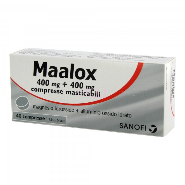 MAALOX 40 COMPRESSE MASTICABILI 400 MG + 400 MG