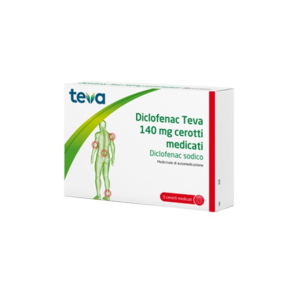 DICLOFENAC TEVA 5 CEROTTI MEDICATO 140 MG