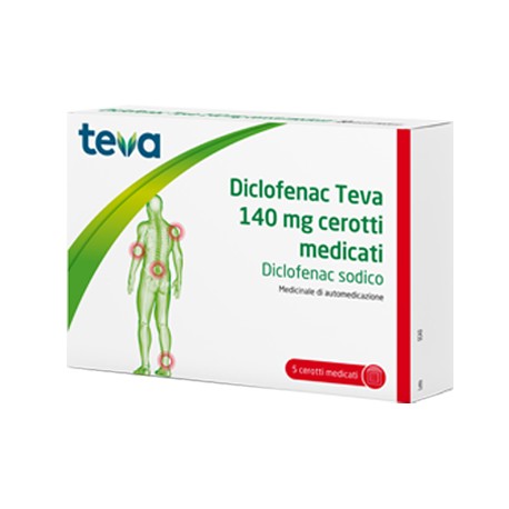 DICLOFENAC TEVA 5 CEROTTI MEDICATO 140 MG