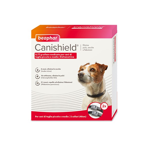 BEAPHAR CANISHIELD COLLARE CANI PICCOLI-MEDI 48 CM  2 PZ