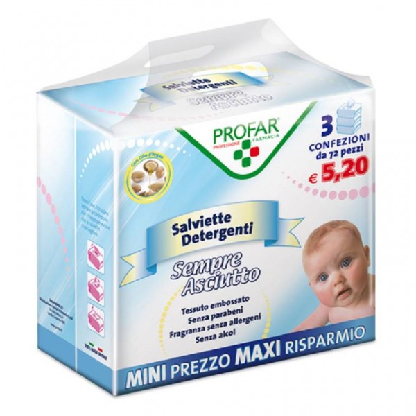 SALVIETTINE SEMPRE ASCIUTTO SALVIETTINE UMIDIFICATE 72 PZ