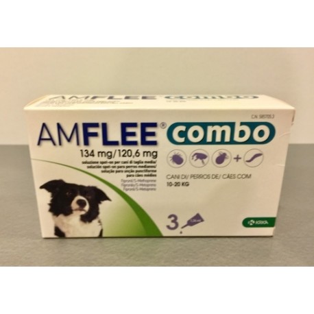AMFLEE COMBO 3 PIP 10-20 KG - 134MG/120,6MG CANI TAGLIA MEDIA