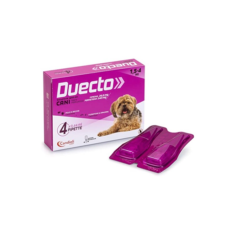 DUECTO SPOT-ON 4 PIPETTE CANI 1,5-4 KG - EQUIVALENTE EFFITIX - Farmacia  Fornari Dott. Yari