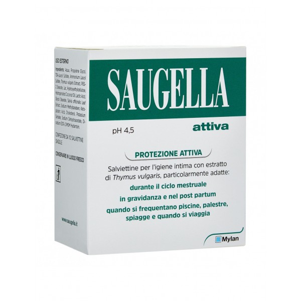 SAUGELLA ATTIVA SALVIETTINE DETERGENTI 10 PZ