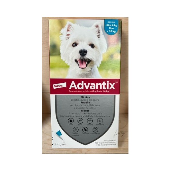 ADVANTIX SPOT ON 6 PIPETTE CANI 4-10 KG  SCAD. 10-2026