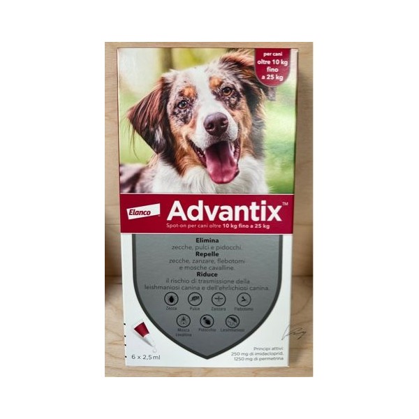 ADVANTIX SPOT ON 6 PIPETTE CANI 10-25 KG   -SCAD.  10-2026