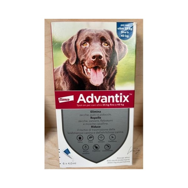 ADVANTIX SPOT ON 6 PIPETTE CANI OLTRE 25 KG   SCAD.  11-2026