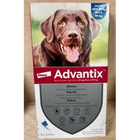 ADVANTIX SPOT ON 6 PIPETTE CANI OLTRE 25 KG   SCAD.  11-2026