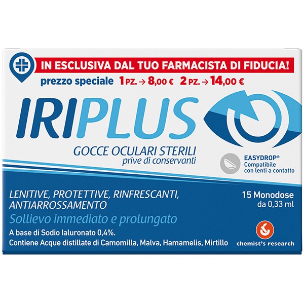 IRIPLUS 0,4% COLLIRIO 15 FLACONI MONODOSE X 2 CONFEZIONI