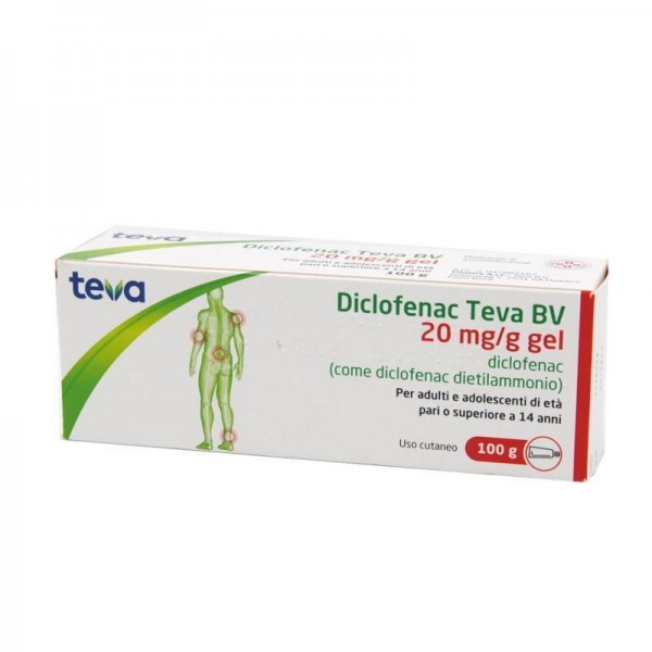 DICLOFENAC TEVA GEL 2% 100G 20MG/G