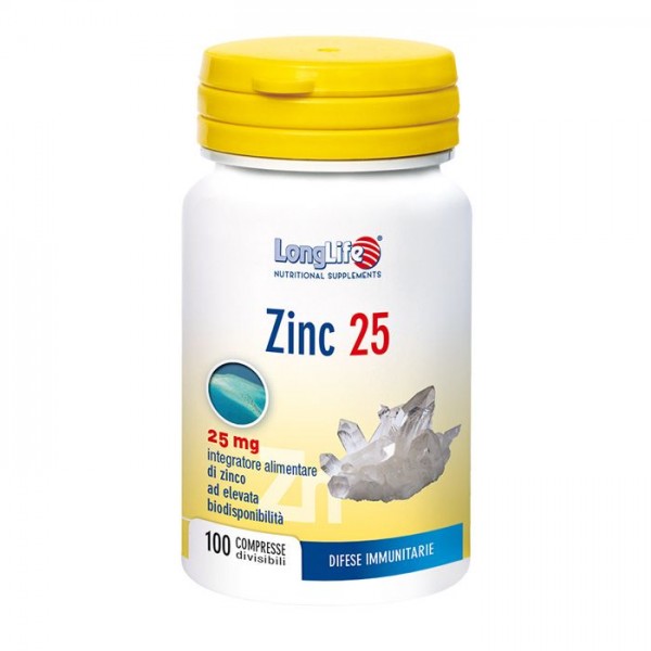 LONGLIFE ZINCO 25 MG 100 COMPRESSE