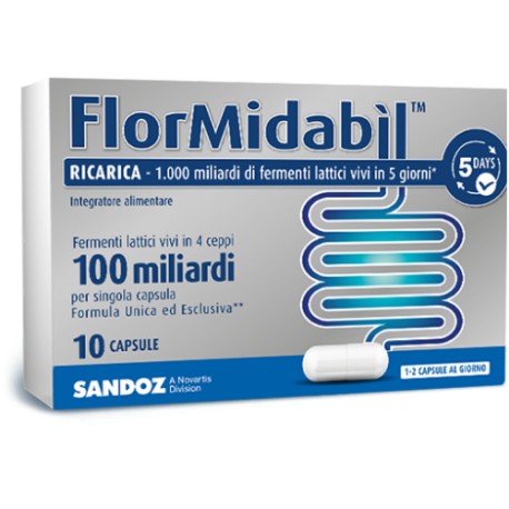 FLORMIDABIL RICARICA 10 CAPSULE  -100 MILIARDI FERMENTI LATTICI PER SINGOLA CAPSULA