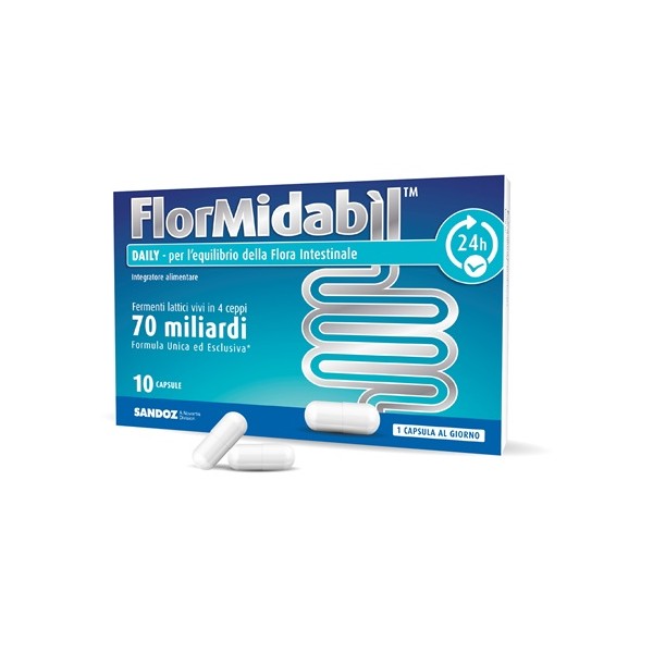 FLORMIDABIL DAILY 10 CAPSULE - 70 MILIARDI FERMENTI LATTICI PER SINGOLA CAPSULA