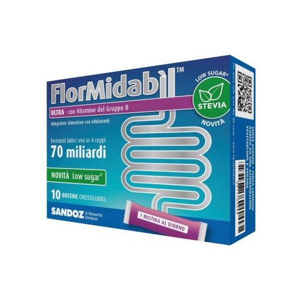 FLORMIDABIL ULTRA 10 BUSTINE OROSOLUBILI CON VITAMINE GRUPPO B -70 MILIARDI FERMENTI LATTICI PER SINGOLA BUSTINA