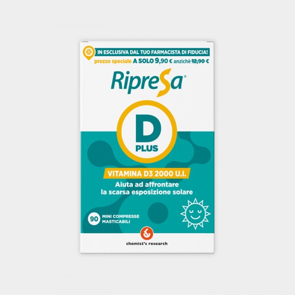 RIPRESA D PLUS VITAMINA D 2000 U.I. 90 COMPRESSE MINI MASTICABILI