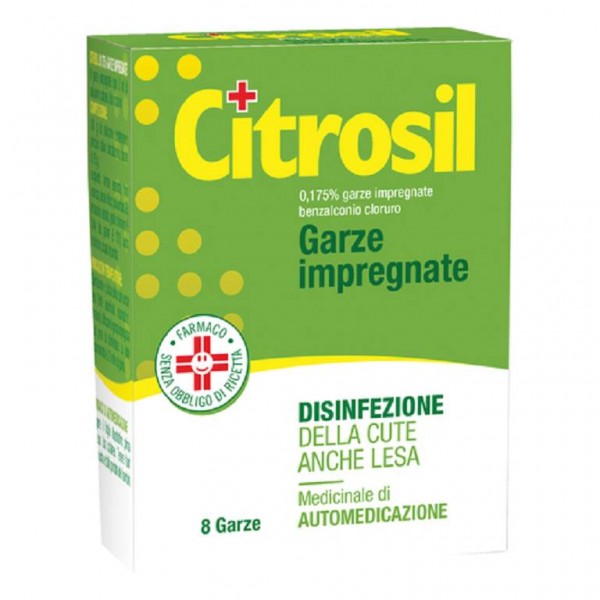 CITROSIL 8 GARZE IMPREGNATE 0,175% DISINFETTANTE